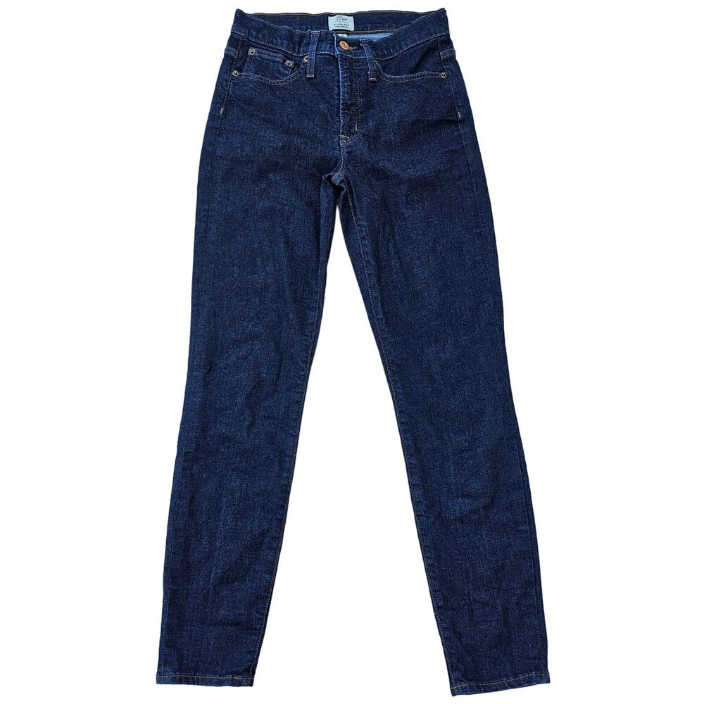 J. CREW Jeans 9" Toothpick Size 27 Hi Rise Crop Stretch Skinny Denim Dark Wash